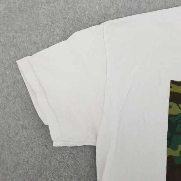 Volcom Shirt Mens Medium White Short Sleeve Crew Neck Casual Camouflage Logo - Picture 2 of 9